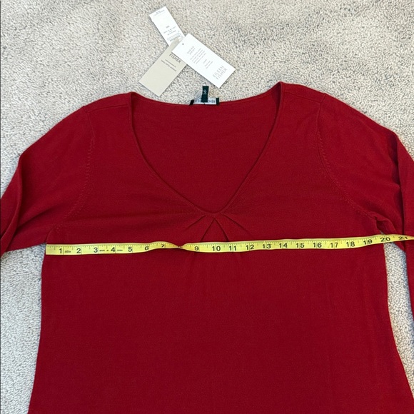Eileen Fisher Merino Jersey Long Sleeve Top Cranberry Red Size Large - Picture 3 of 7
